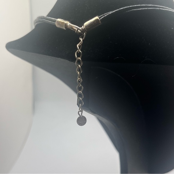 Sterling Silver Chevron Amethyst Pendant Necklace 925 Purple Banded Quartz - Picture 9 of 11